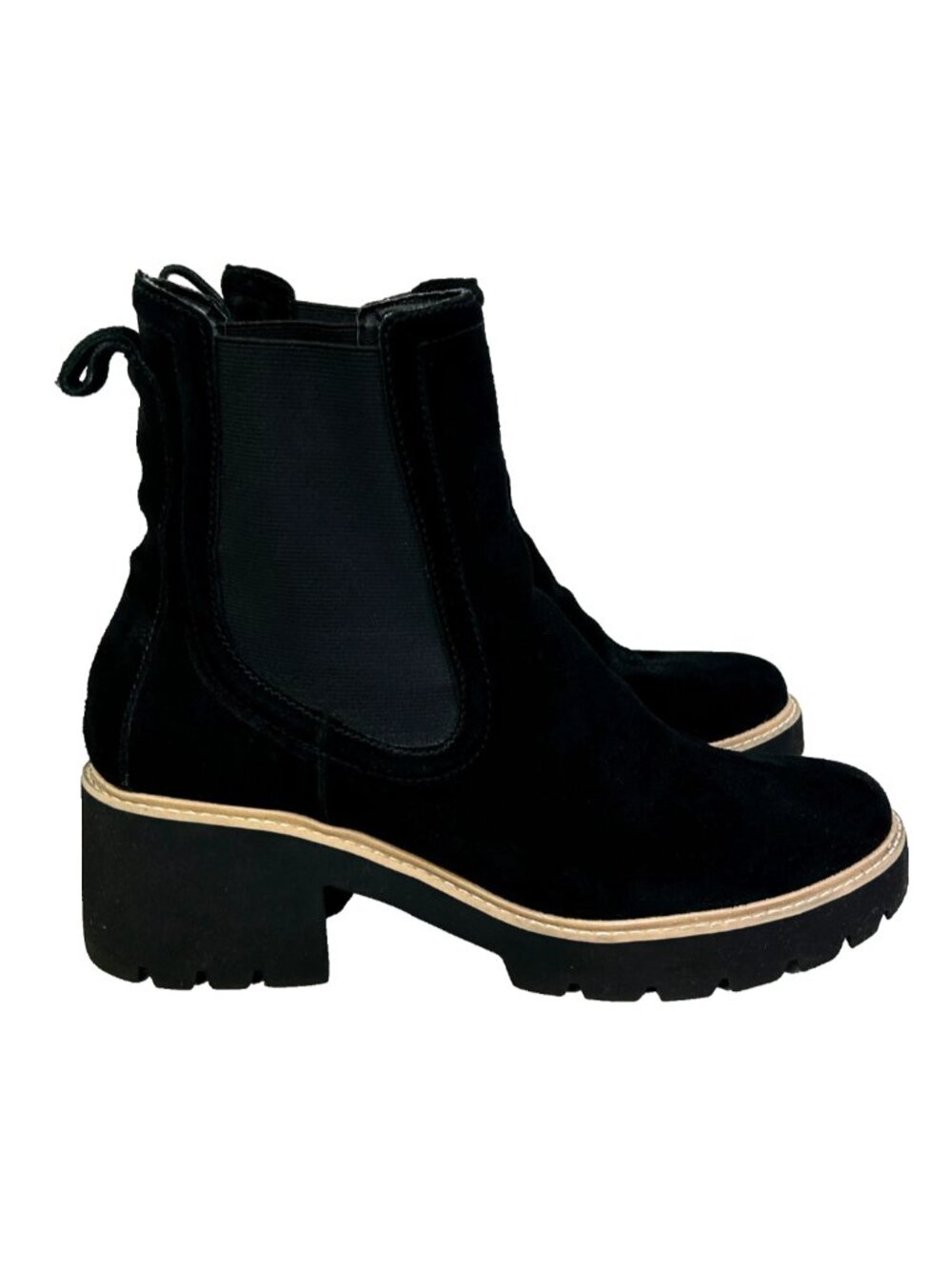Dolce Vita Hawk H20 Waterproof Suede Lug Sole Boots Black High Ankle Booties 11